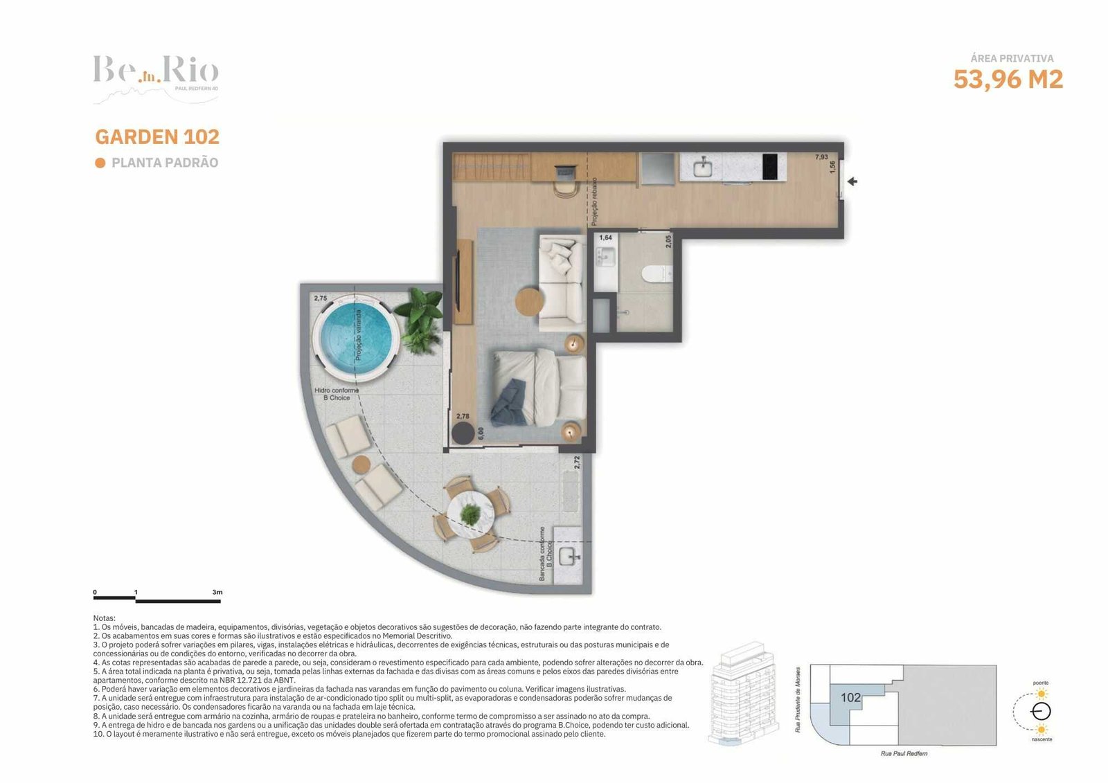 Planta garden do Paul Redfern 40, unidades com jardim privativo e sensação de casa em plena Ipanema.
