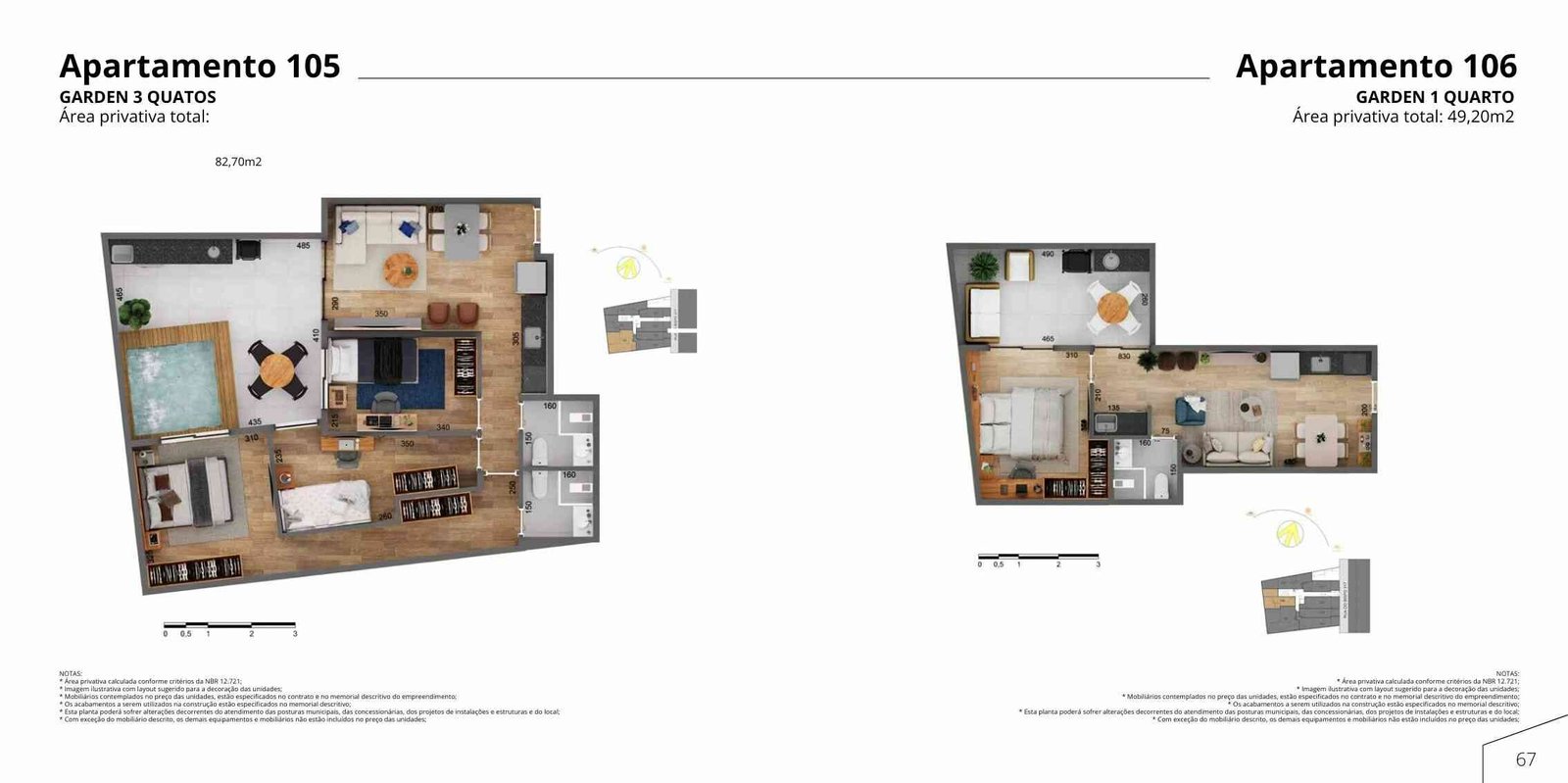 Fases Residencial Tijuca – Planta de 2 quartos com varanda – Tijuca RJ