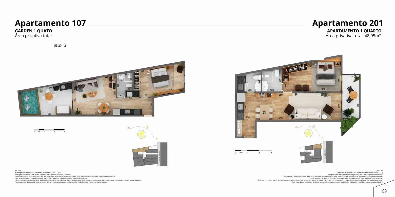 Fases Residencial Tijuca – Planta de 2 quartos com varanda – Tijuca RJ