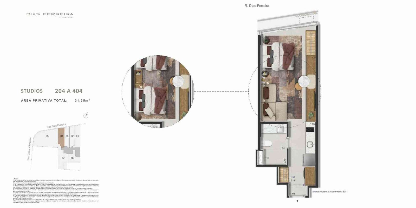 Diferenciais e lazer do Dias Ferreira Leblon Stúdios
