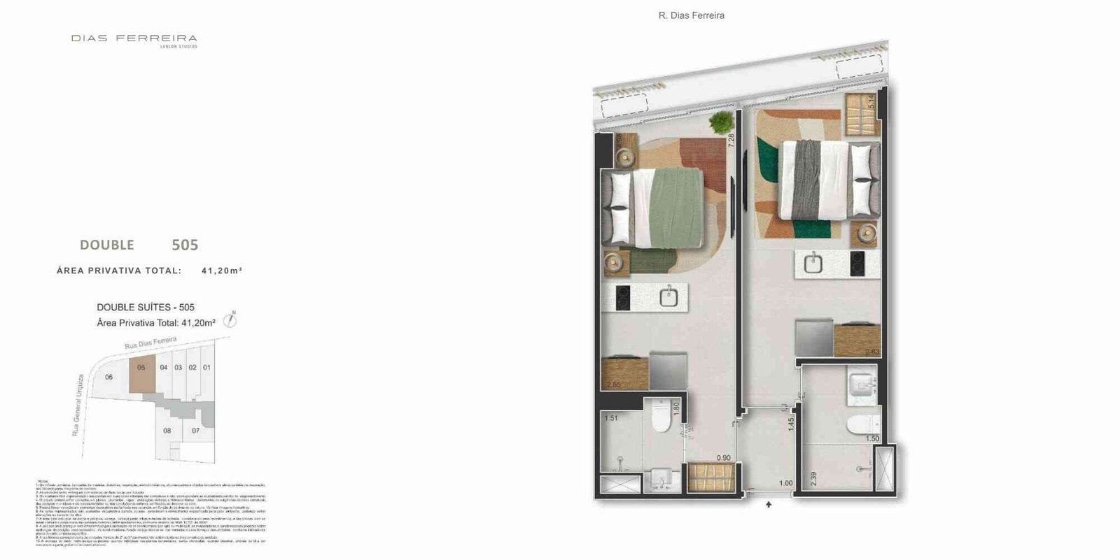 Diferenciais e lazer do Dias Ferreira Leblon Stúdios