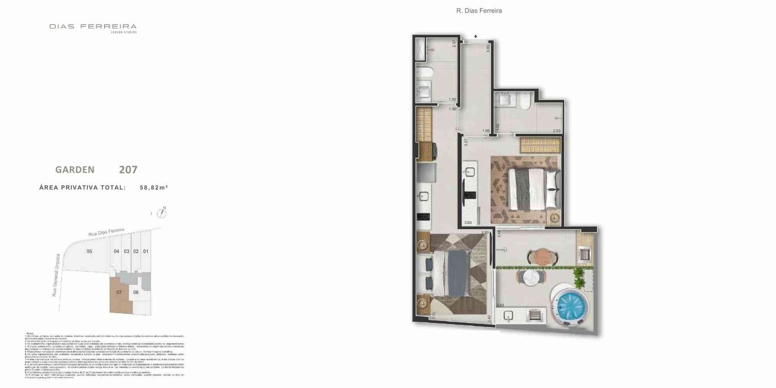 Diferenciais e lazer do Dias Ferreira Leblon Stúdios