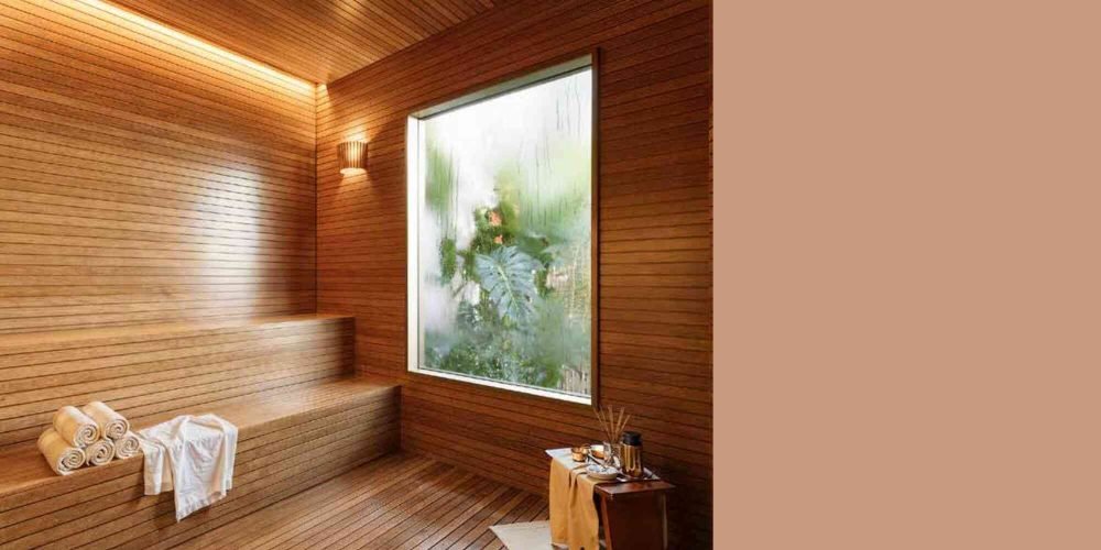 Sauna e hidro do Panorama Jardim Oceânico, proporcionando bem-estar e relaxamento aos moradores