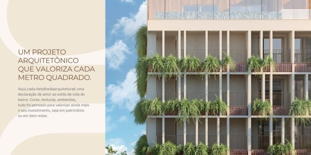 Guilhem Mozak Leblon - Detalhe da fachada em vidro e elementos verticais claros, mostrando o padrão elevado de acabamento do projeto.