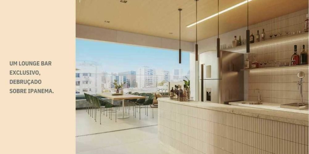 Espaço delivery com lockers e refrigerador no Be In Rio, promovendo conveniência e praticidade para moradores.