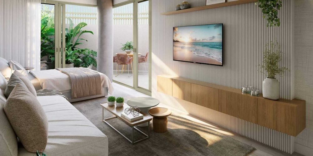 Detalhe da varanda do Paul Redfern 40, novo projeto imobiliário em Ipanema.