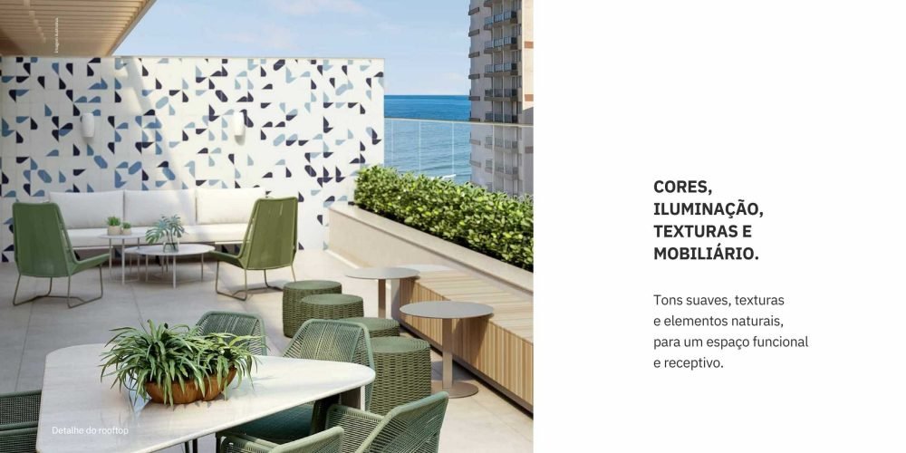 Terraço com vista no Be In Rio Paul Redfern 40, empreendimento no coração de Ipanema.