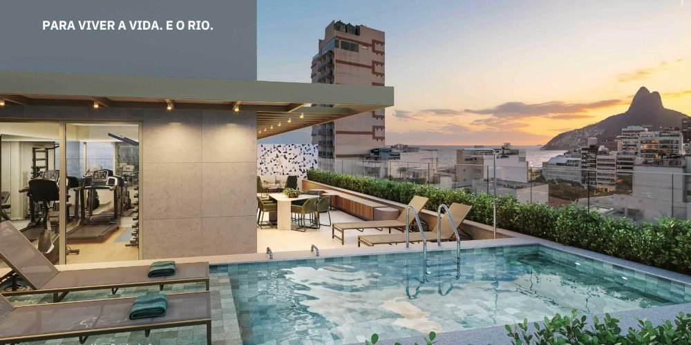 Terraço com vista no Be In Rio Paul Redfern 40, empreendimento no coração de Ipanema.